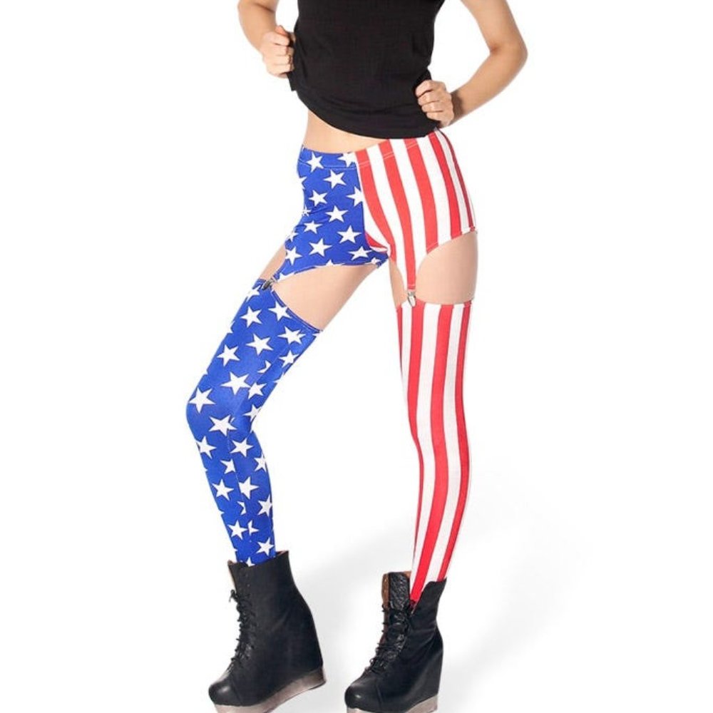 BlackMilk Kids in America Suspender Leggings- LIMITED - L